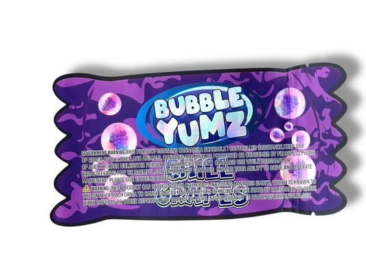 Bubble Yumz Chill Grapes Mylar Bag 3.5g shape bag