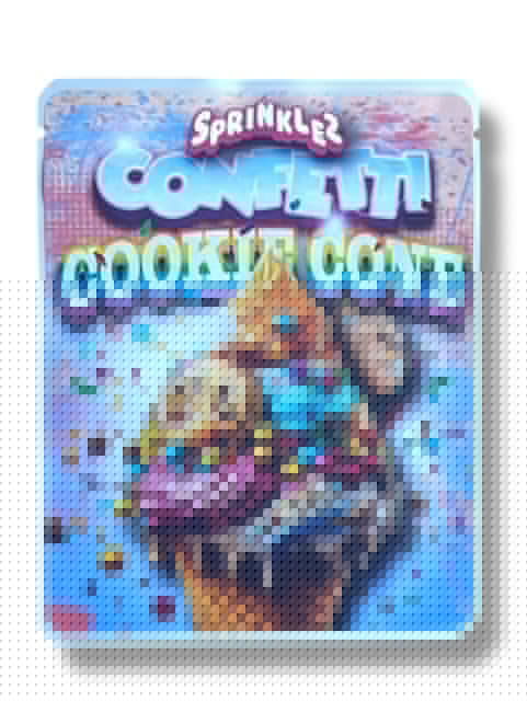 Sprinklez Confetti Cookie Cone 3.5G Mylar Bags -With stickers and label
