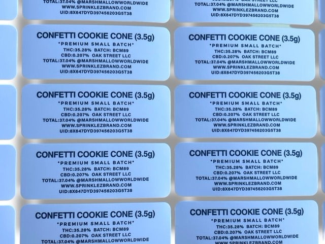 Sprinklez Confetti Cookie Cone 3.5G Mylar Bags -With stickers and label