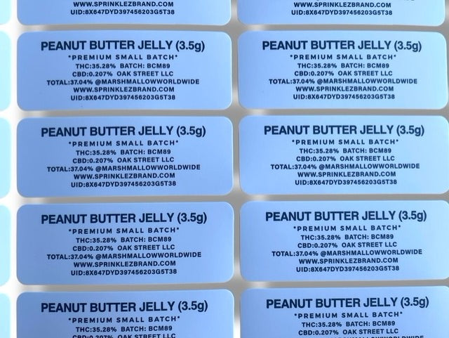 Sprinklez Peanut Butter Jelly MilkShake 3.5G Mylar Bags -With stickers and label