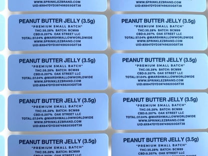 Sprinklez Peanut Butter Jelly MilkShake 3.5G Mylar Bags -With stickers and label