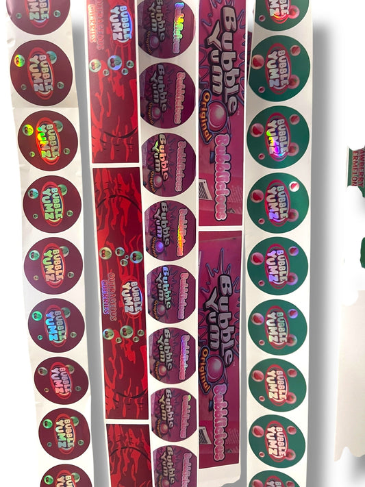 Bubble Yum Outrageous Cherries 3.5g Glass Jars with Holographic Stickers
