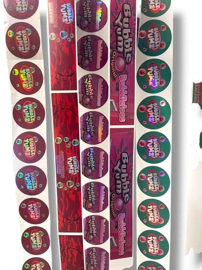 Bubble Yum 3.5g Glass Jars with Holographic Stickers