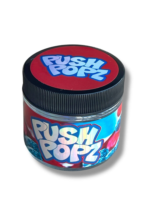 Push Pop ICEE Blue Raspberry Cherry Cereal 3.5g Glass Jars with Holographic Stickers