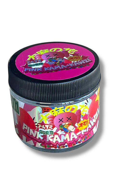 Kandy Depo Pink kamakawzi 3.5g Glass Jars with Holographic Stickers