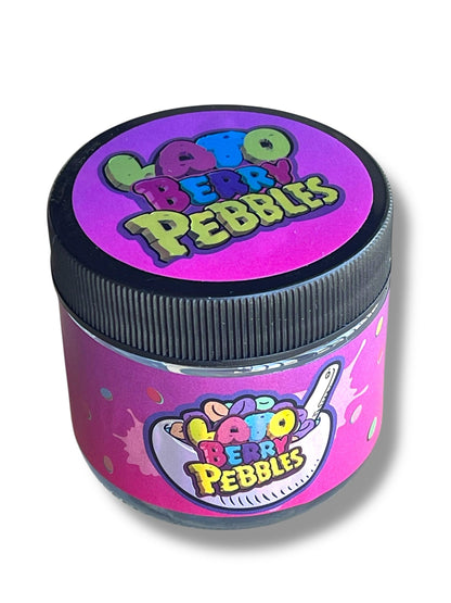 Lato Berry Pebbles 3.5g Glass Jars with Holographic Stickers