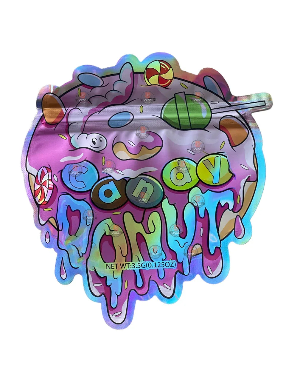 Candy Donut 3.5g Mylar Bag Cut Out-Holographic - Black Unicorn Hub