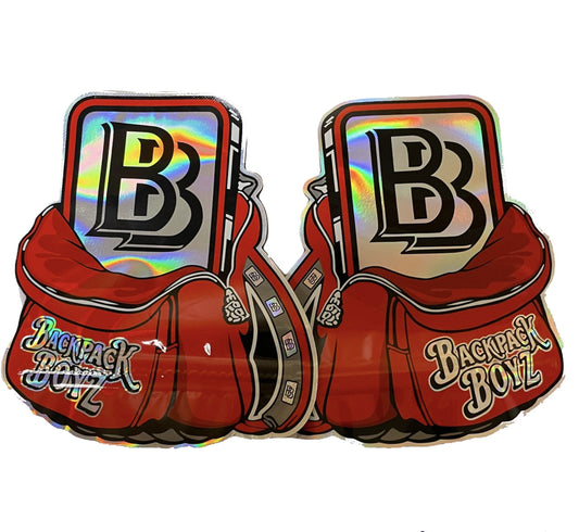 Backpack Boyz  Cut out Mylar bag Holographic 3.5g Red Die cut Packaging Only