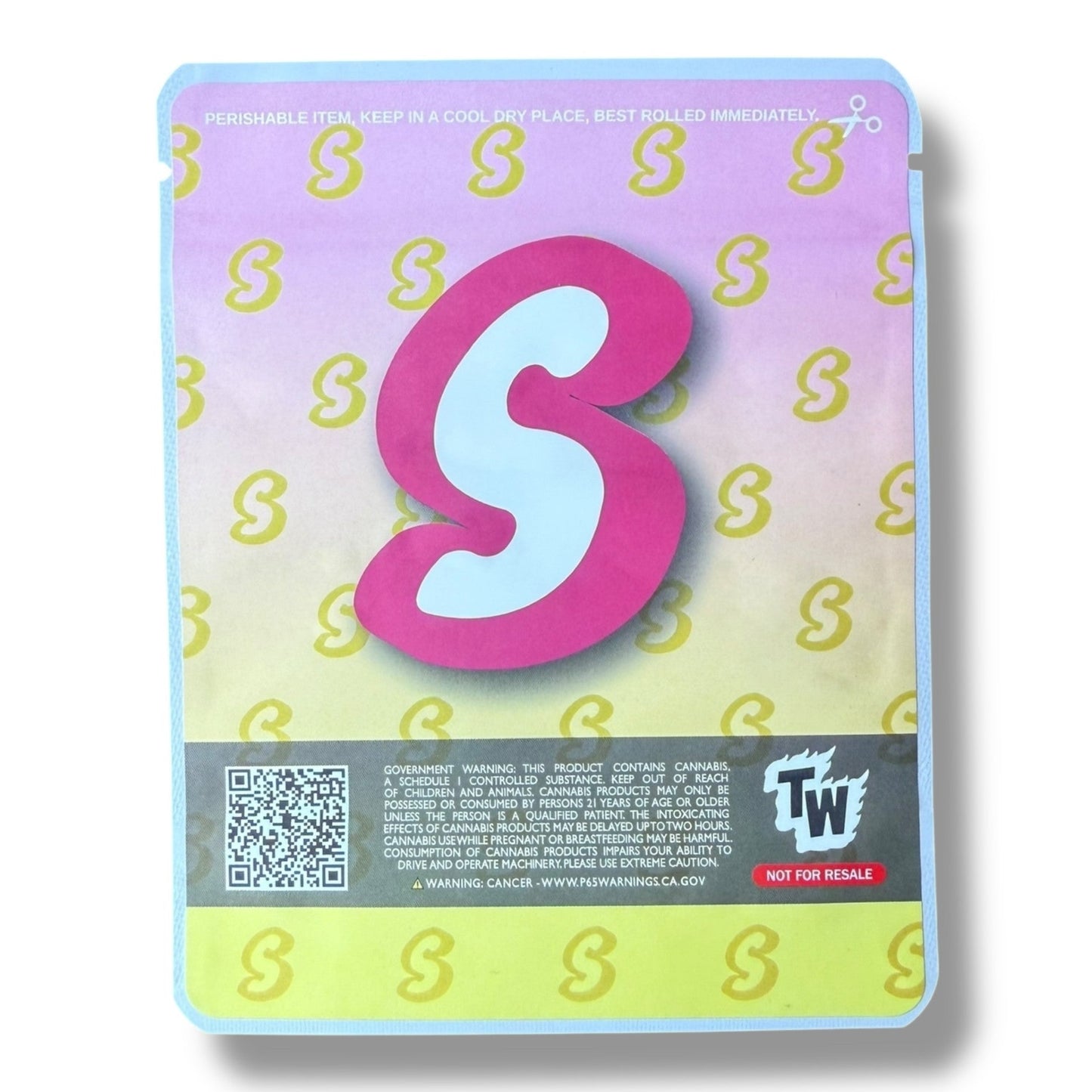 Sprinklez Candy Cascade 3.5G Mylar Bags -With stickers and label