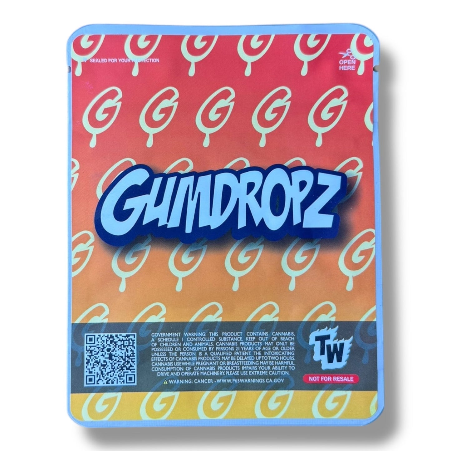 Sprinklez Poppin Pineapple 3.5G Mylar Bags -With stickers and label