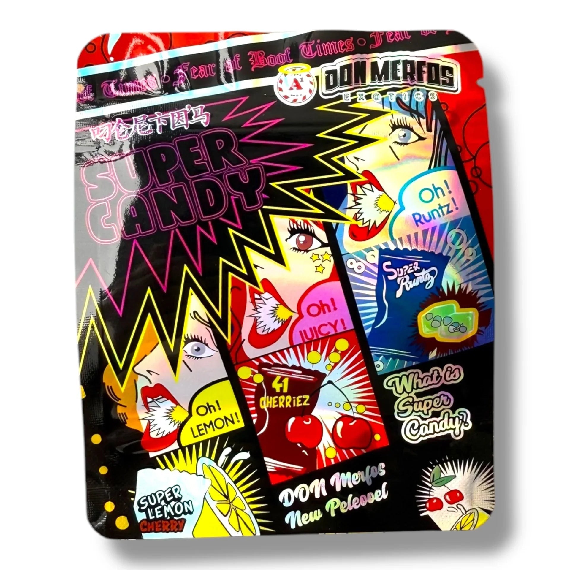 Don Merfos Super Candy Mylar Bag 3.5g Super Lemon Cherry - Black Unicorn Hub