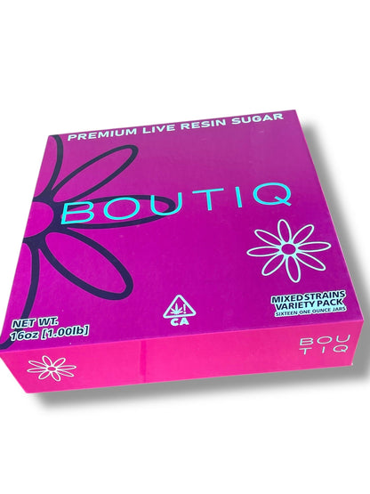 Boutiq Variety Pack 16-1oz Jars in a box Live Resin