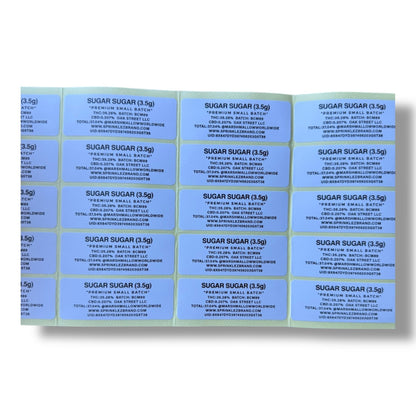 Sprinklez Sugar Marshmallow 3.5G Mylar Bags -With stickers and label