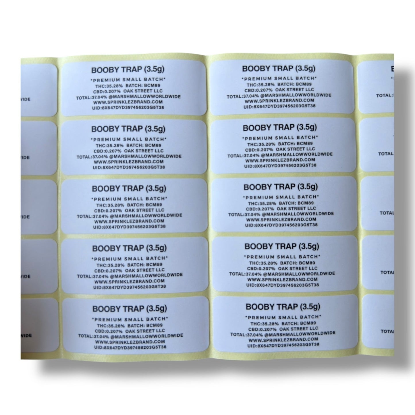 Sprinklez Booby Trap 3.5G Mylar Bags -With stickers and label