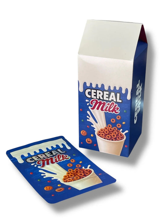 Cereal Milk Mylar Bags with Milk Boxes 3.5g Box Packaging - Black Unicorn Hub