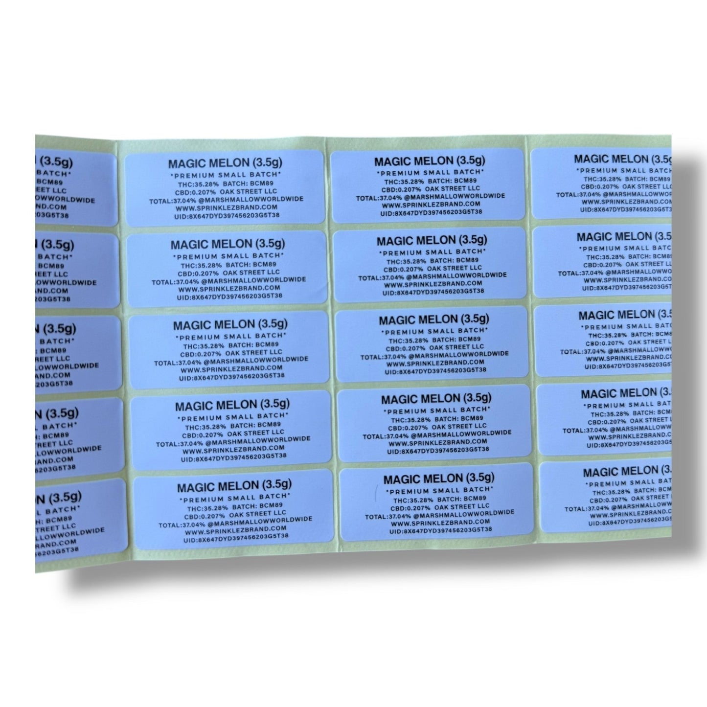 Sprinklez Magic Melon 3.5G Mylar Bags -With stickers and label