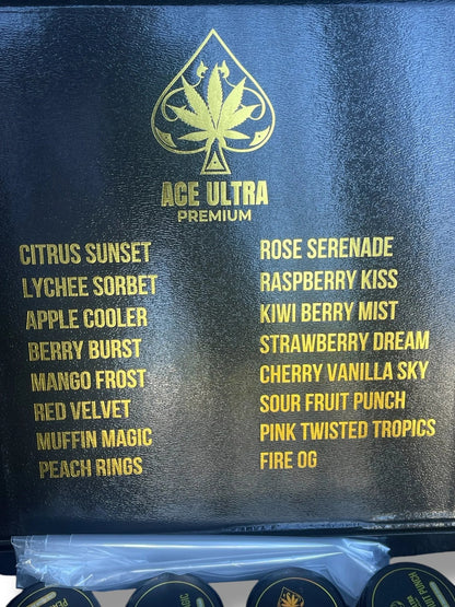 Black Ace Ultra Premium 1oz Glass Jars - Varity Pack 16 Strains in box Empty Jars - Black Unicorn Hub