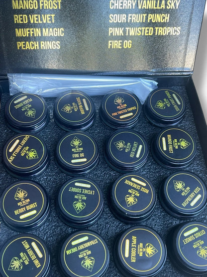 Black Ace Ultra Premium 1oz Glass Jars - Varity Pack 16 Strains in box Empty Jars - Black Unicorn Hub