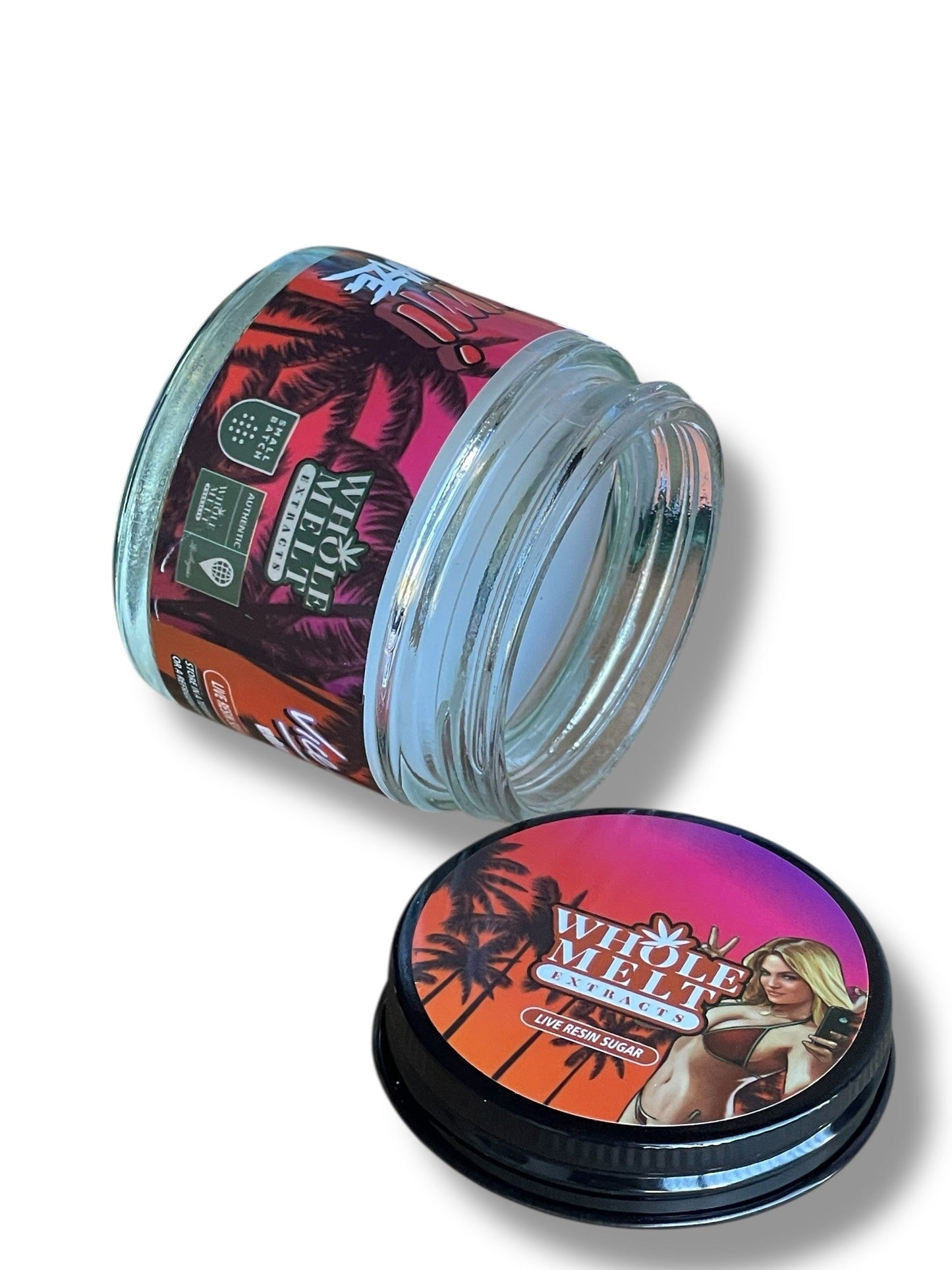 Whole Melt Vice City Edition 1oz Glass Jars - Varity Pack 16 Strains in box Empty Jars