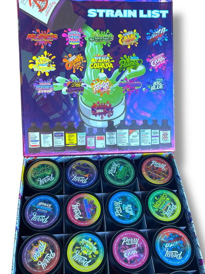 Persy Snowcaps Cough Syrup 16-1oz Plastic Jars - Varity Pack 16 Flavors in box 1 pound Empty Jars