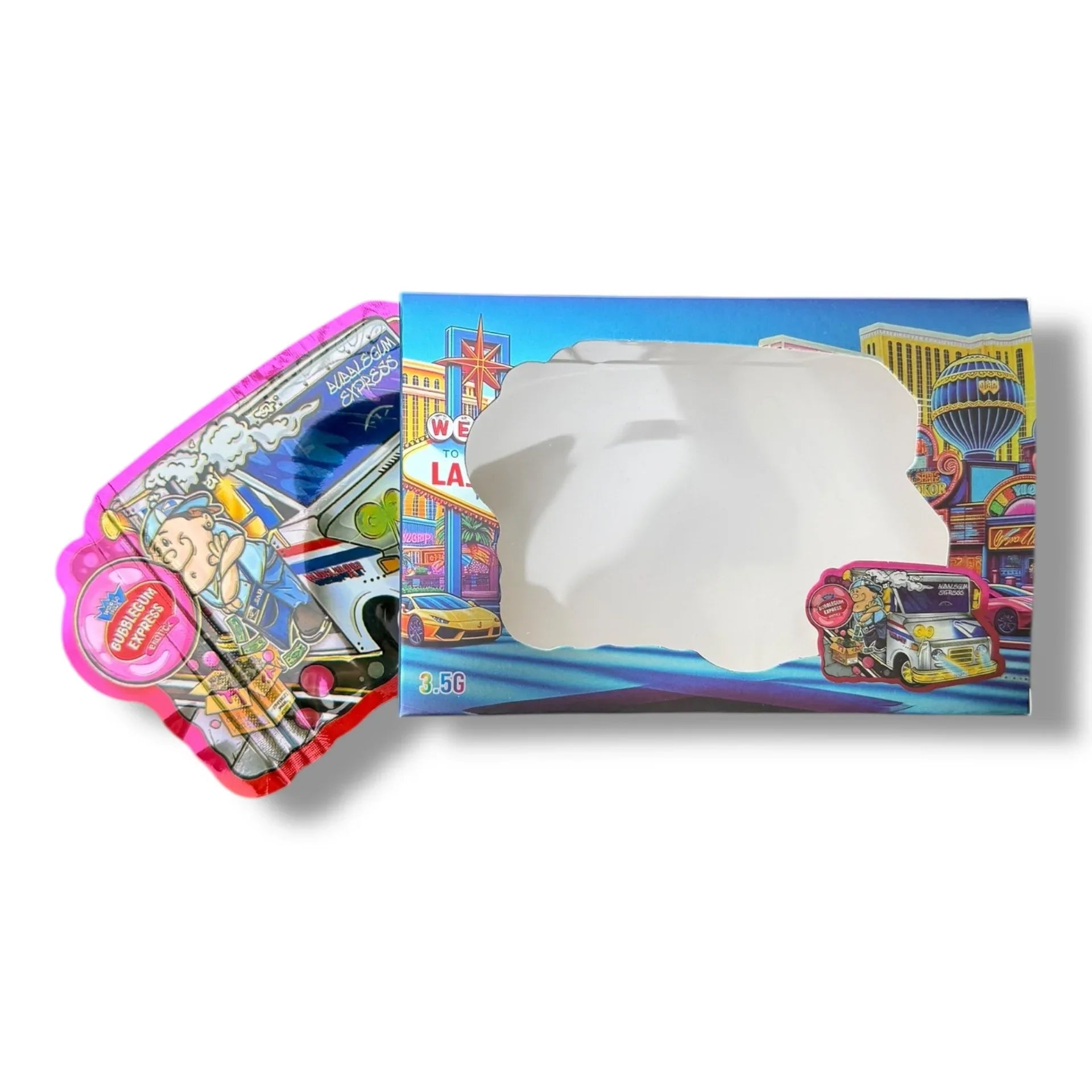 Bubblegum Express 3.5g Mylar Bags & Boxes with Window - Black Unicorn Hub