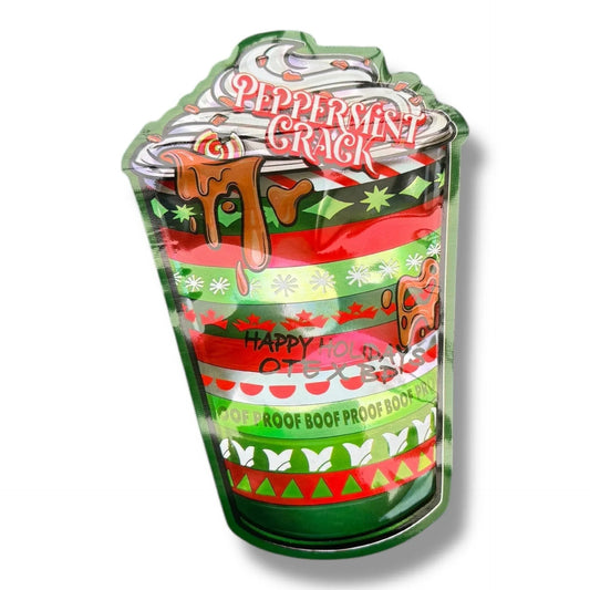 Peppermint Cracks 3.5g Mylar Bags & Boxes with Window - Black Unicorn Hub