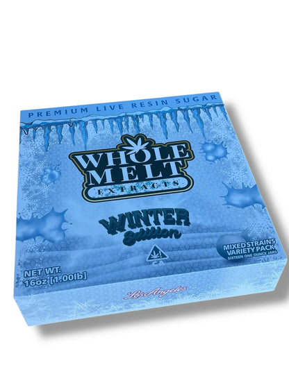 Whole Melt Winter Edition 1oz Glass Jars - Varity Pack 16 Strains in box Empty Jars - Black Unicorn Hub