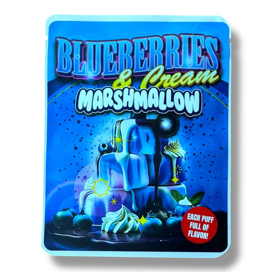 Blueberries & Cream Marshmallow 3.5G Mylar Bags -With stickers and label - Black Unicorn Hub