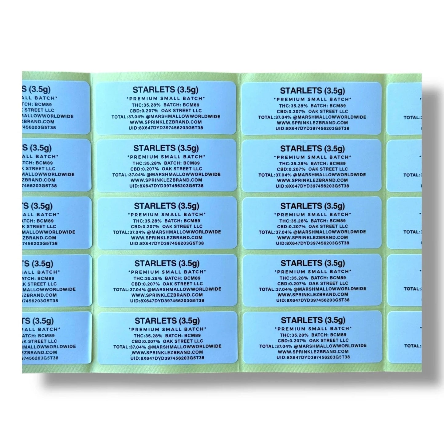 Sprinklez Starlets 3.5G Mylar Bags -With stickers and label - Black Unicorn Hub