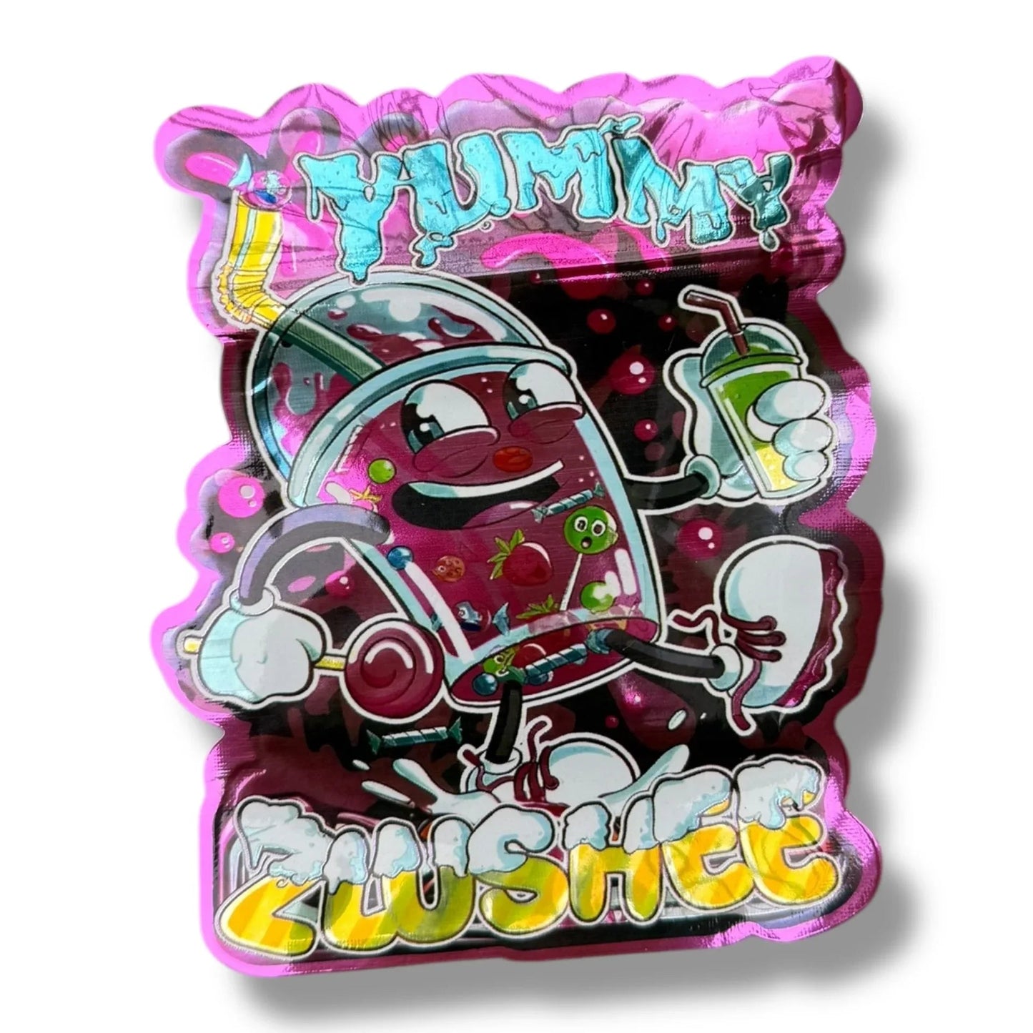 Yummy Zlushee 3.5g Mylar Bags & Boxes with Window - Black Unicorn Hub