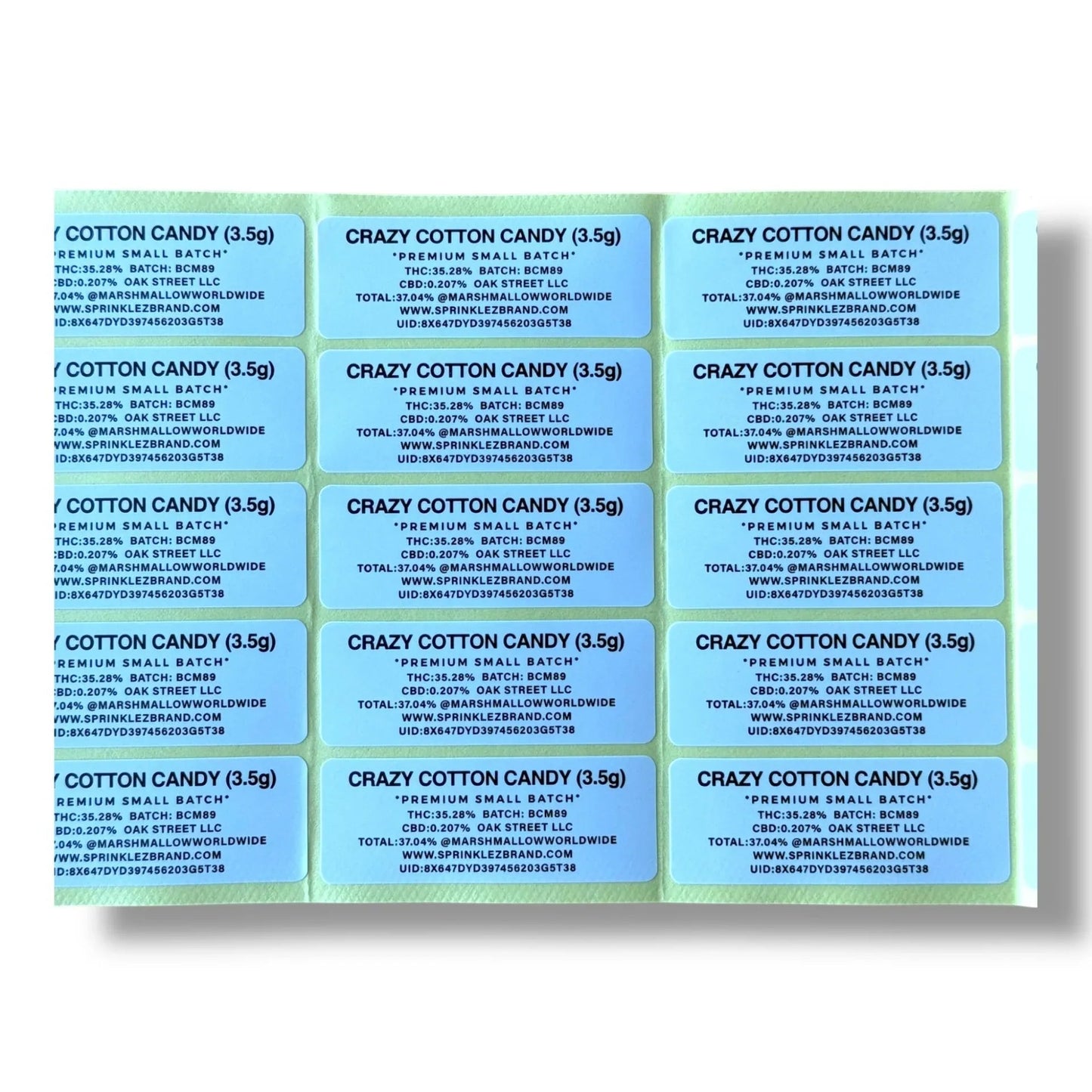 Gumdropz Crazy Cotton Candy 3.5G Mylar Bags -With stickers and label - Black Unicorn Hub