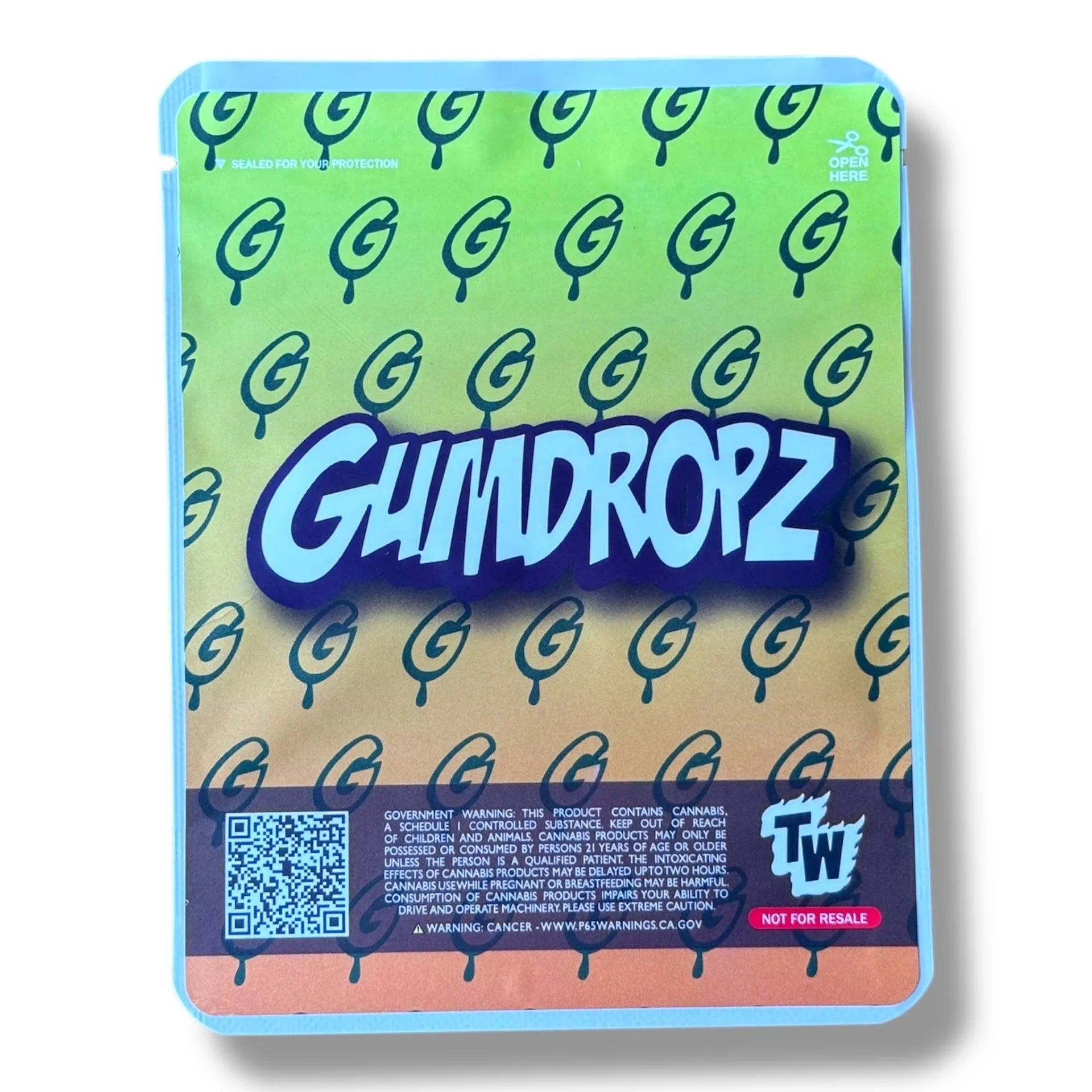 Gumdropz Lemon head 3.5G Mylar Bags -With stickers and labe - Black Unicorn Hub