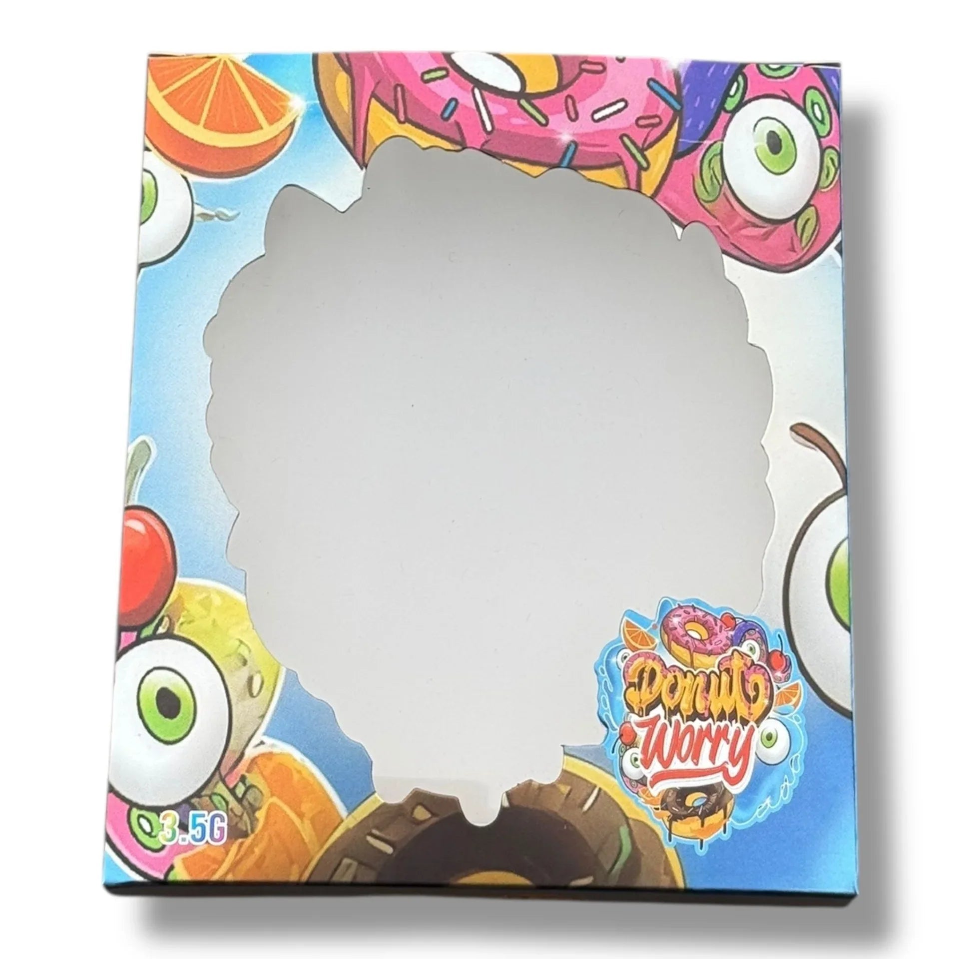 Donut Worry 3.5g Mylar Bags & Boxes with Window - Black Unicorn Hub