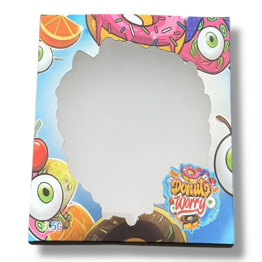 Donut Worry 3.5g Mylar Bags & Boxes with Window - Black Unicorn Hub