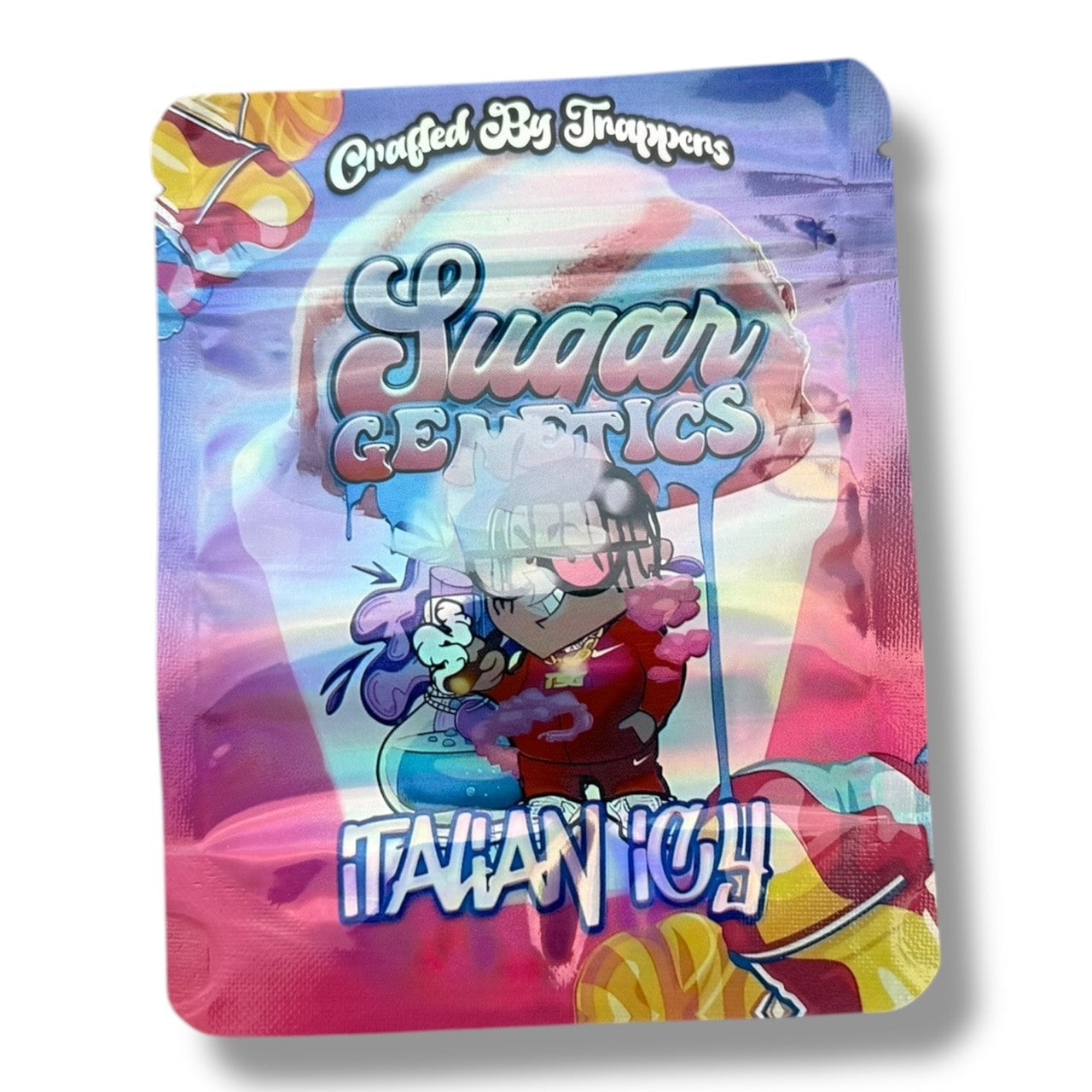 Sugar Genetics Italian Icy Mylar Bags with Boxes 3.5g Box Packaging Crafted By Trappers