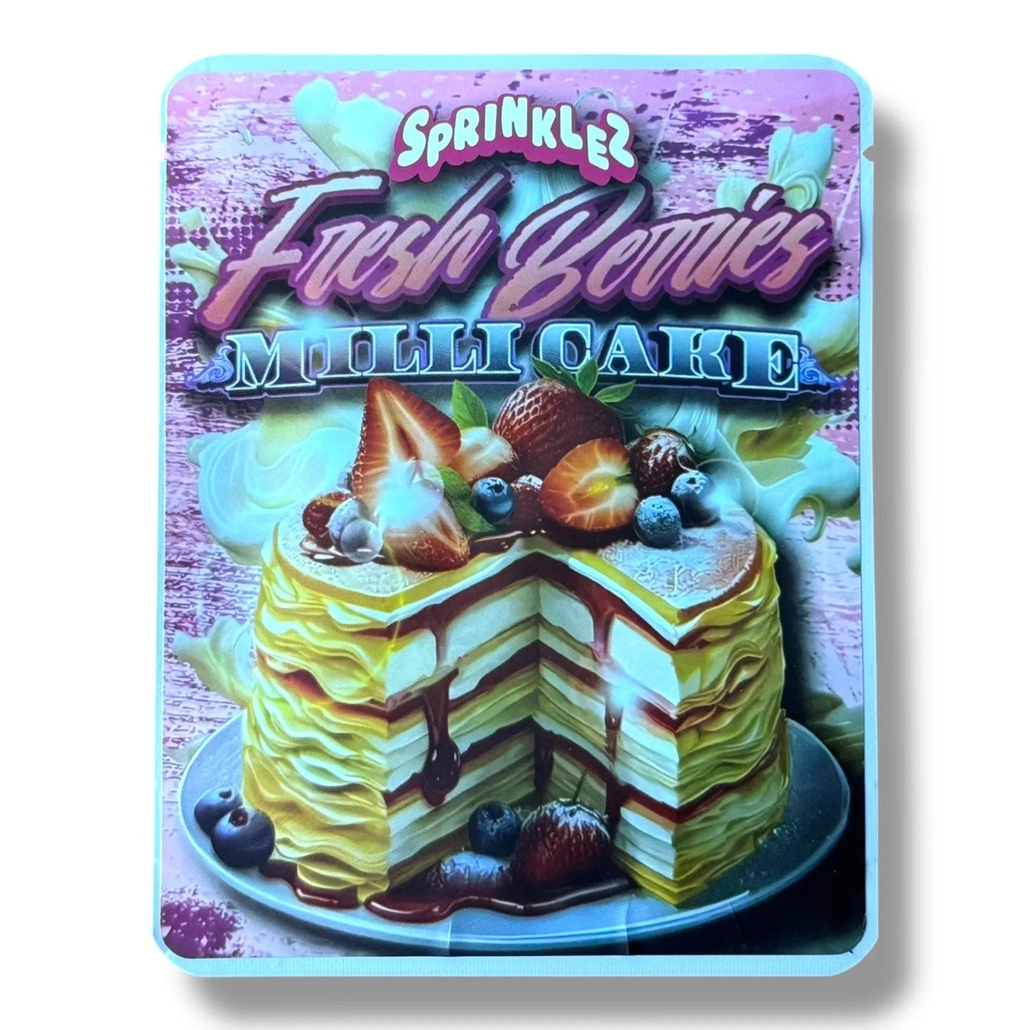 Sprinklez Fresh Berries Milli Cake 3.5G Mylar Bags -With stickers and label - Black Unicorn Hub