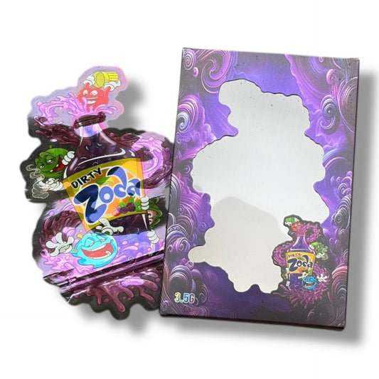 Dirty Zoda 3.5g Mylar Bags & Boxes with Window - Black Unicorn Hub