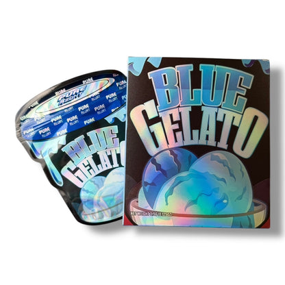 Pure Blunt Blue Gelato Mylar Bags with Boxes 3.5g Box Packaging