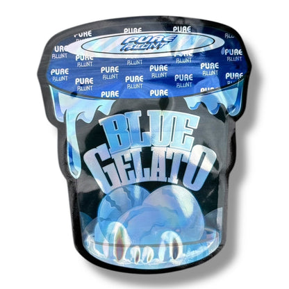 Pure Blunt Blue Gelato Mylar Bags with Boxes 3.5g Box Packaging