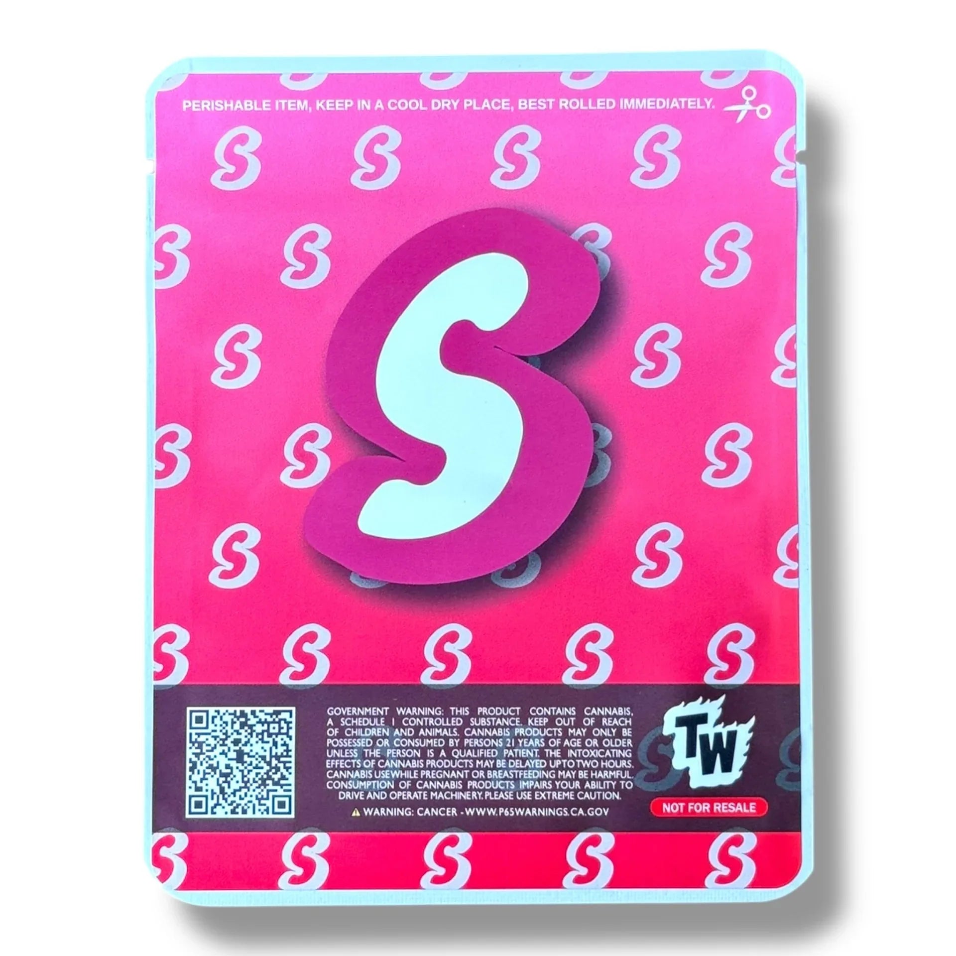 Sprinklez Shirely Temple Pound Cake 3.5G Mylar Bags -With stickers and label - Black Unicorn Hub