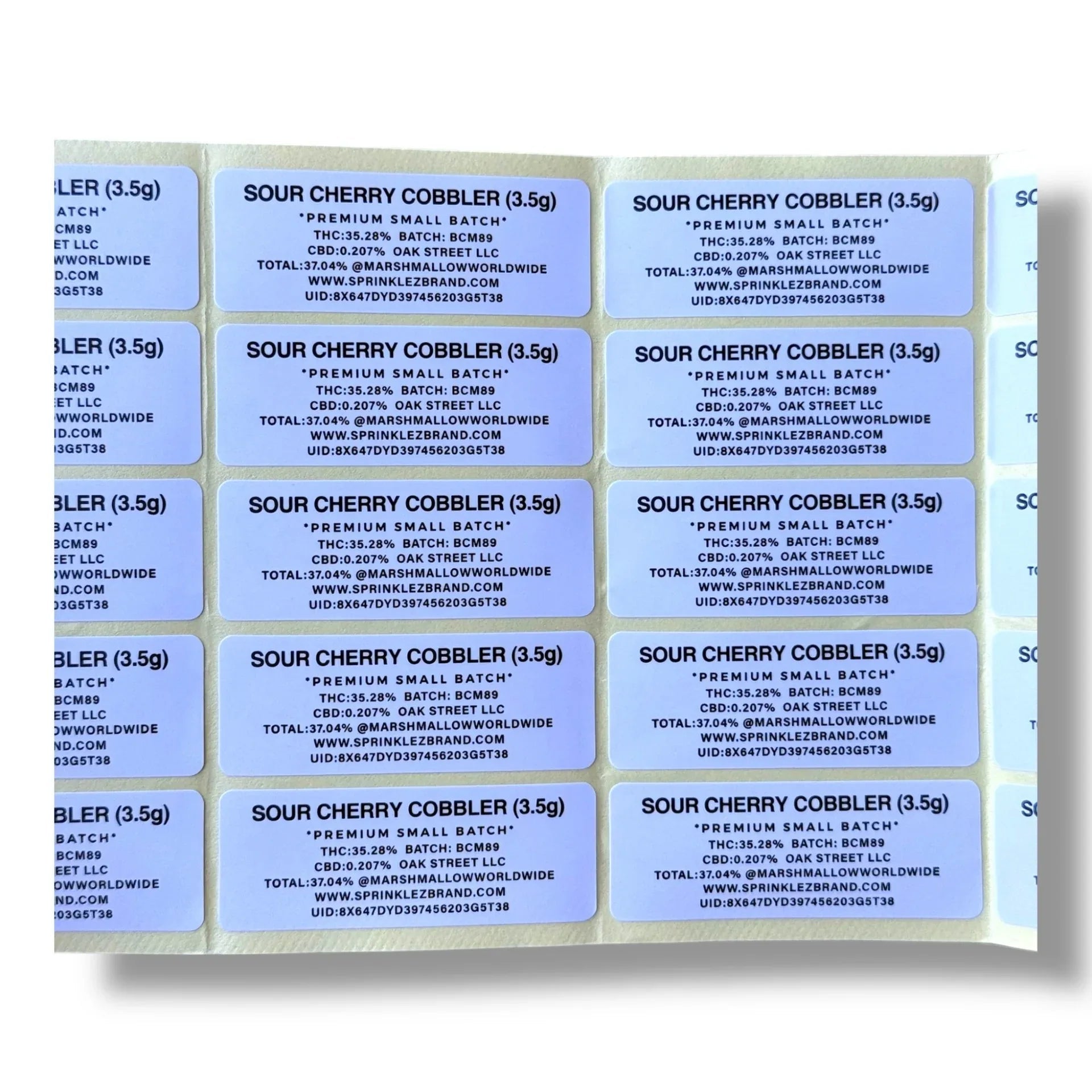 Sprinklez Sour Cherry Cobbler 3.5G Mylar Bags -With stickers and label - Black Unicorn Hub