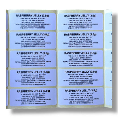 Raspberry Jelly Marshmallow 3.5G Mylar Bags -With stickers and label - Black Unicorn Hub