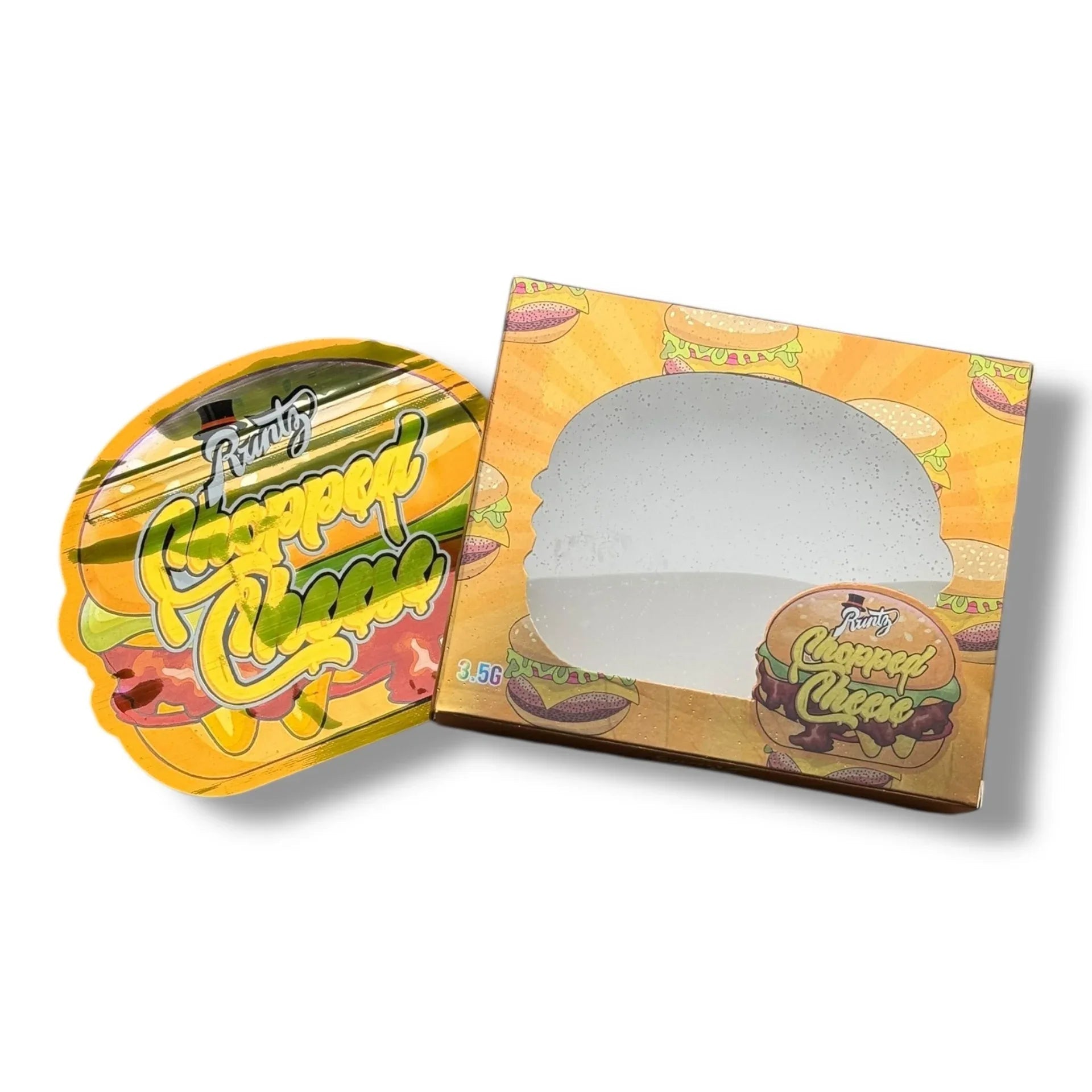 Chopped Cheese 3.5g Mylar Bags & Boxes with Window - Black Unicorn Hub