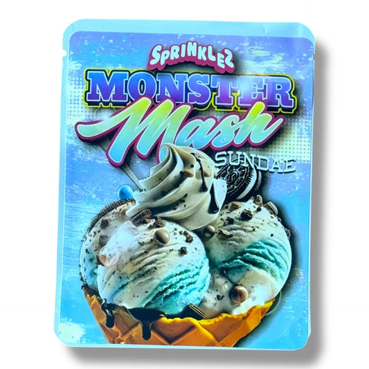 Sprinklez Monster Mash Sundae 3.5G Mylar Bags -With stickers and label - Black Unicorn Hub
