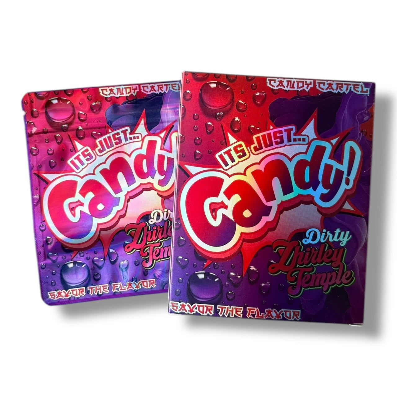 Candy Dirty Shirley Temple Mylar Bags with Boxes 3.5g Box Packaging Candy Cartel