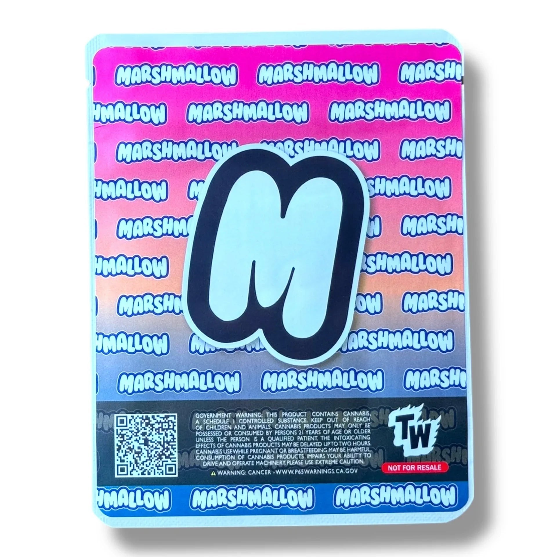 Raspberry Jelly Marshmallow 3.5G Mylar Bags -With stickers and label - Black Unicorn Hub