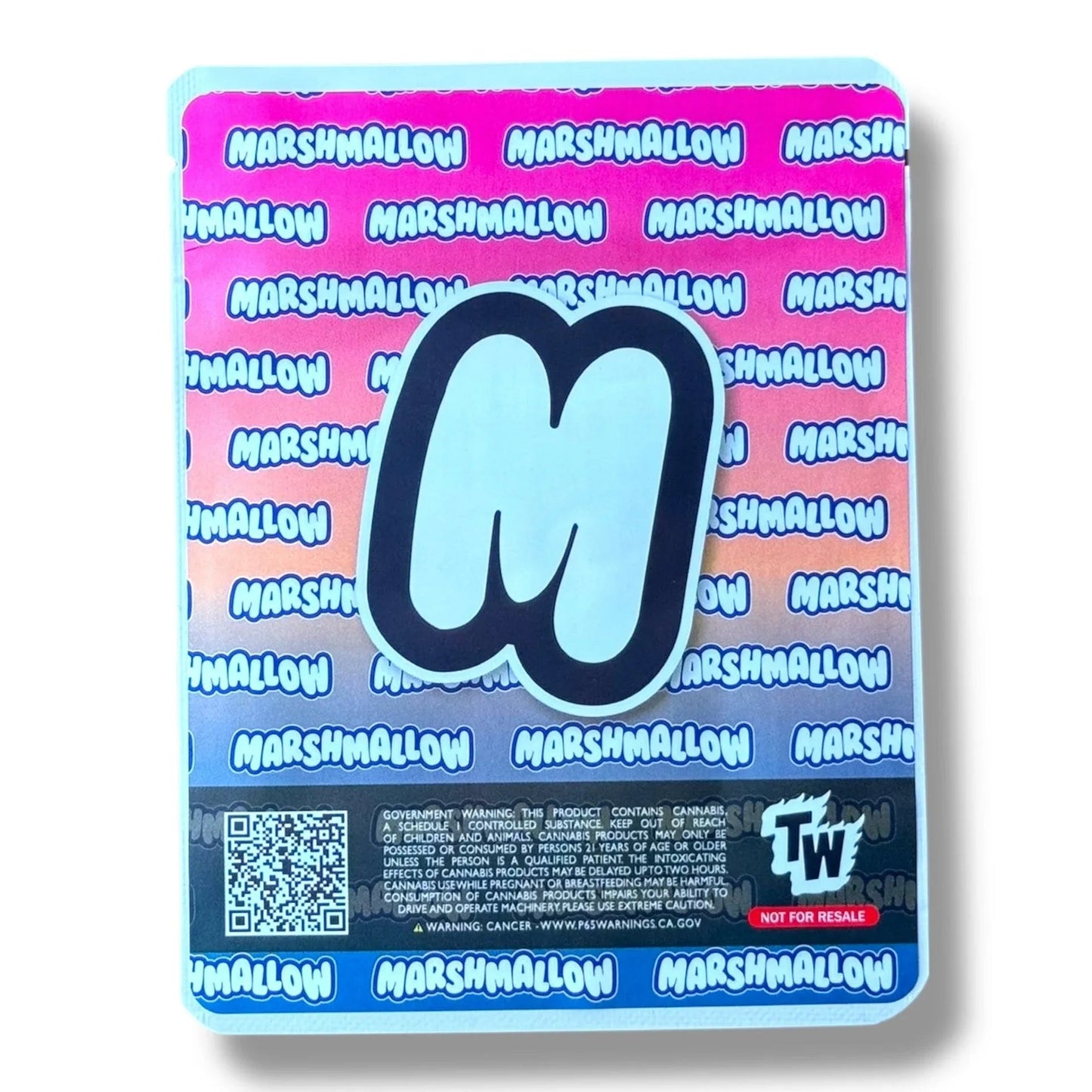 Blood Orange Marshmallow 3.5G Mylar Bags -With stickers and label - Black Unicorn Hub
