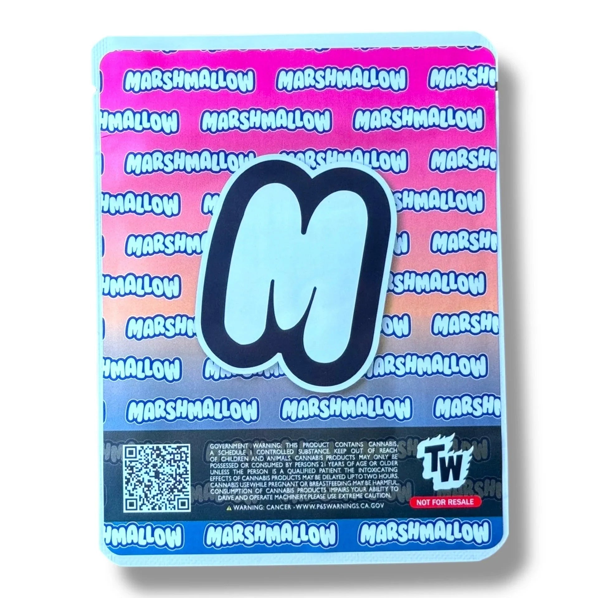 Blood Orange Marshmallow 3.5G Mylar Bags -With stickers and label - Black Unicorn Hub