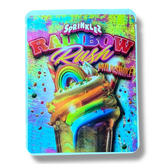 Sprinklez Rainbow Rush Milkshake 3.5G Mylar Bags -With stickers and label - Black Unicorn Hub