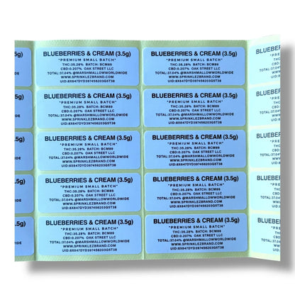 Blueberries & Cream Marshmallow 3.5G Mylar Bags -With stickers and label - Black Unicorn Hub